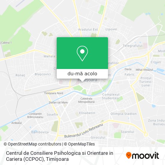 Hartă Centrul de Consiliere Psihologica si Orientare in Cariera (CCPOC)