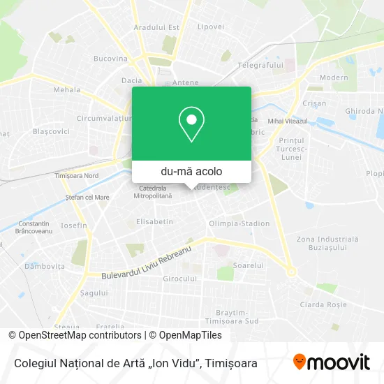 Hartă Colegiul Național de Artă „Ion Vidu”