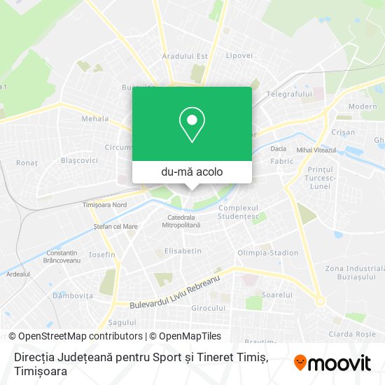 Hartă Direcția Județeană pentru Sport și Tineret Timiș