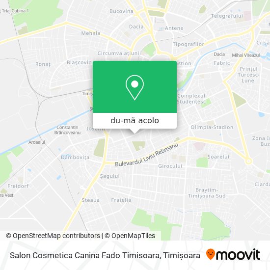 Hartă Salon Cosmetica Canina Fado Timisoara