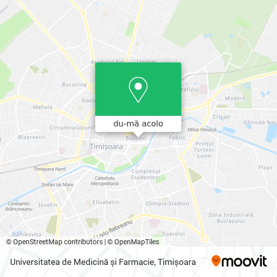 Hartă Universitatea de Medicină și Farmacie