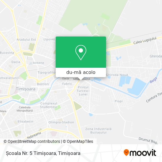 Hartă Școala Nr. 5 Timișoara