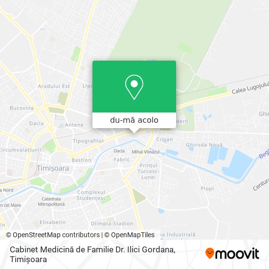 Hartă Cabinet Medicină de Familie Dr. Ilici Gordana