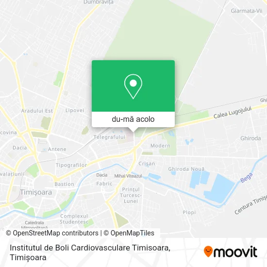 Hartă Institutul de Boli Cardiovasculare Timisoara