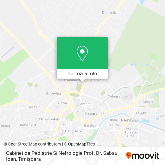 Hartă Cabinet de Pediatrie Si Nefrologie Prof. Dr. Sabau Ioan