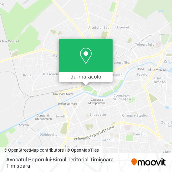 Hartă Avocatul Poporului-Biroul Teritorial Timișoara