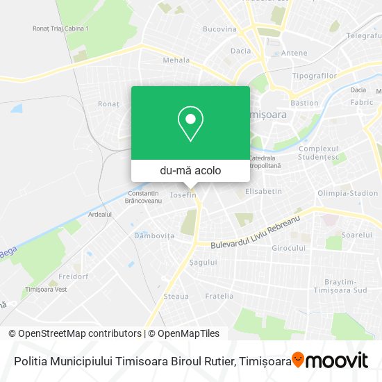 Hartă Politia Municipiului Timisoara Biroul Rutier
