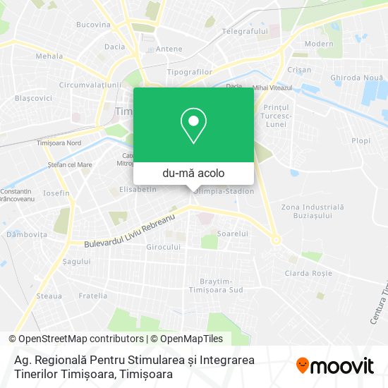 Hartă Ag. Regională Pentru Stimularea și Integrarea Tinerilor Timișoara