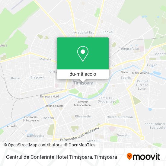 Hartă Centrul de Conferințe Hotel Timișoara