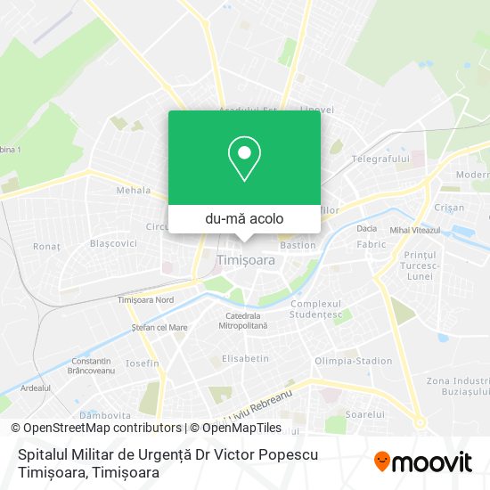 Hartă Spitalul Militar de Urgență Dr Victor Popescu Timișoara