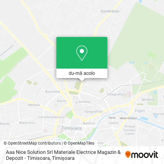 Hartă Aaa Nice Solution Srl Materiale Electrice Magazin & Depozit - Timisoara