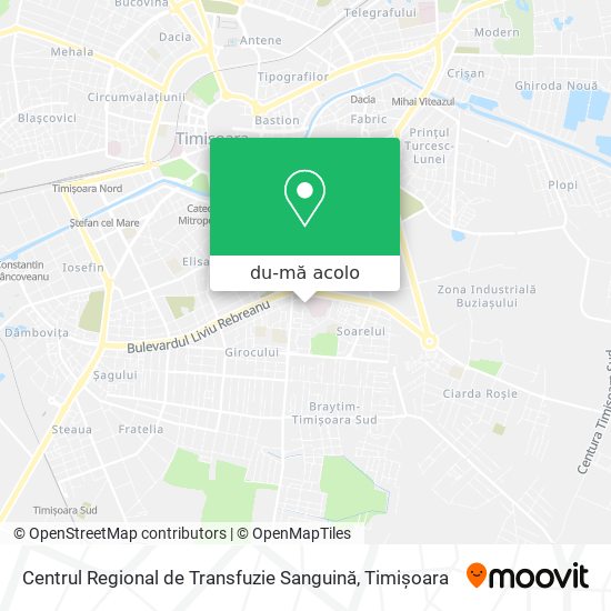 Hartă Centrul Regional de Transfuzie Sanguină
