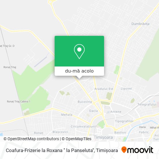 Hartă Coafura-Frizerie la Roxana '' la Panseluta''