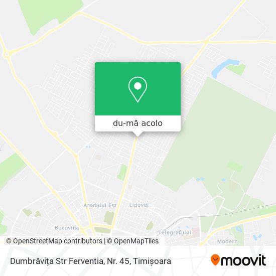 Hartă Dumbrăvița Str Ferventia, Nr. 45