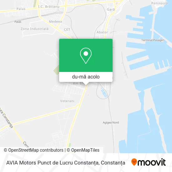 Hartă AVIA Motors Punct de Lucru Constanța