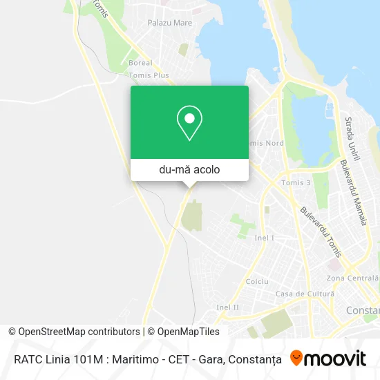 Hartă RATC Linia 101M : Maritimo - CET - Gara