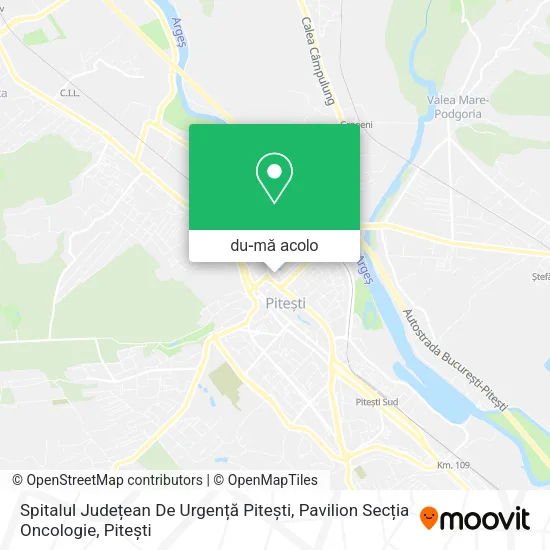 Hartă Spitalul Județean De Urgență Pitești, Pavilion Secția Oncologie