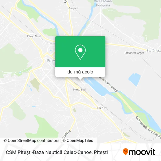 Hartă CSM Pitești-Baza Nautică Caiac-Canoe