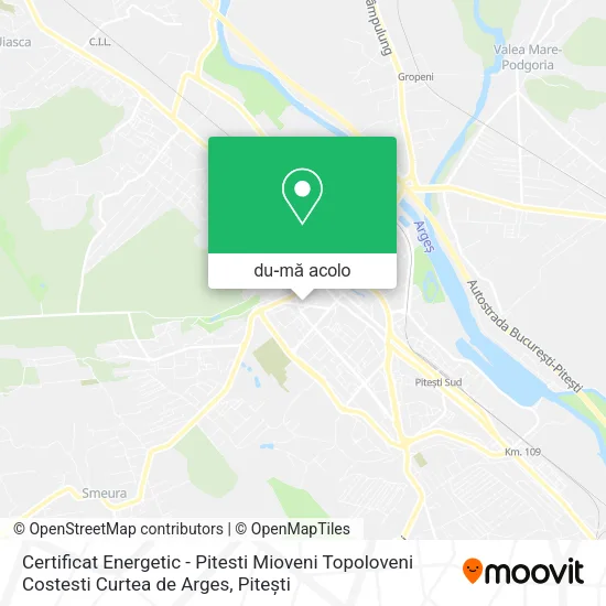 Hartă Certificat Energetic - Pitesti Mioveni Topoloveni Costesti Curtea de Arges