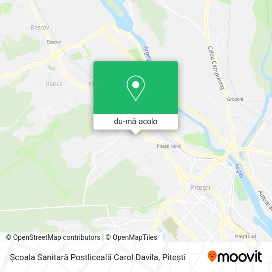 Hartă Școala Sanitară Postliceală Carol Davila