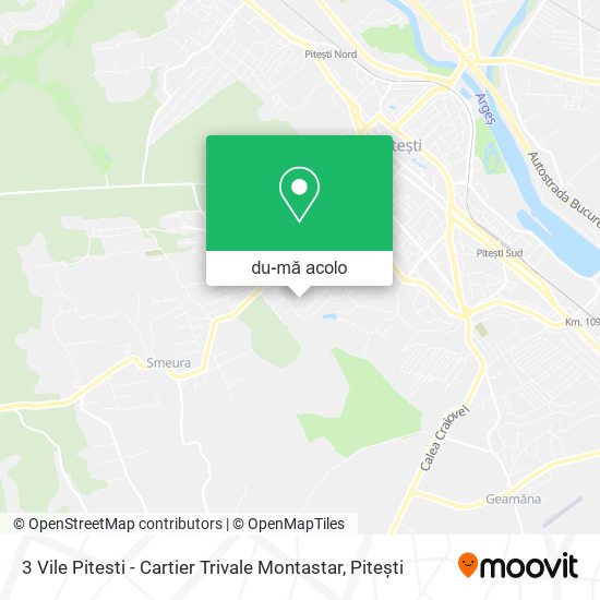 Hartă 3 Vile Pitesti - Cartier Trivale Montastar