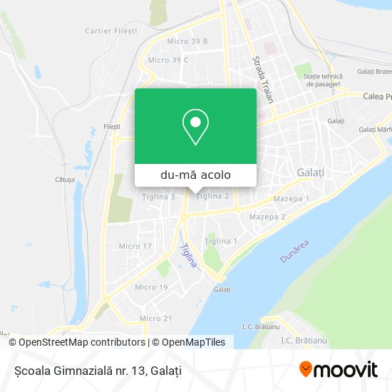 Hartă Școala Gimnazială nr. 13