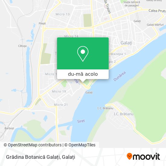 Hartă Grădina Botanică Galați