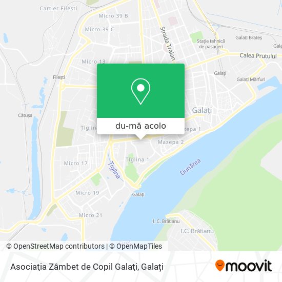 Hartă Asociaţia Zâmbet de Copil Galaţi