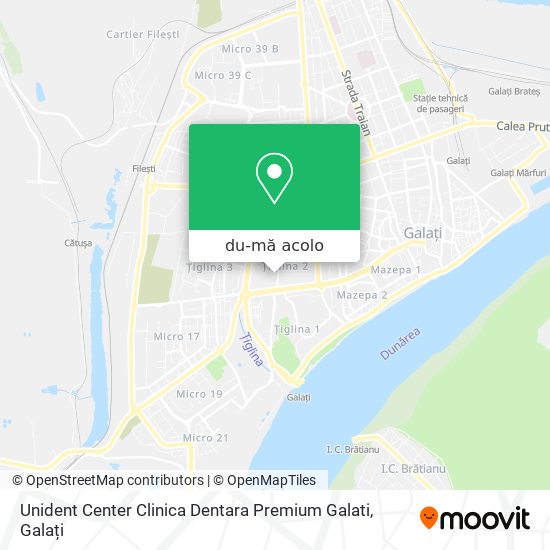 Hartă Unident Center Clinica Dentara Premium Galati