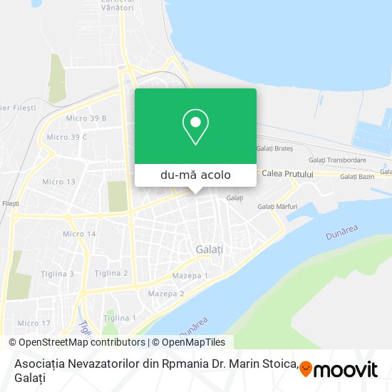Hartă Asociația Nevazatorilor din Rpmania Dr. Marin Stoica