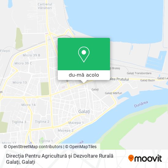 Hartă Direcţia Pentru Agricultură şi Dezvoltare Rurală Galaţi