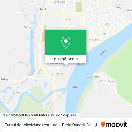 Hartă Turnul de televiziune restaurant Perla Dunării
