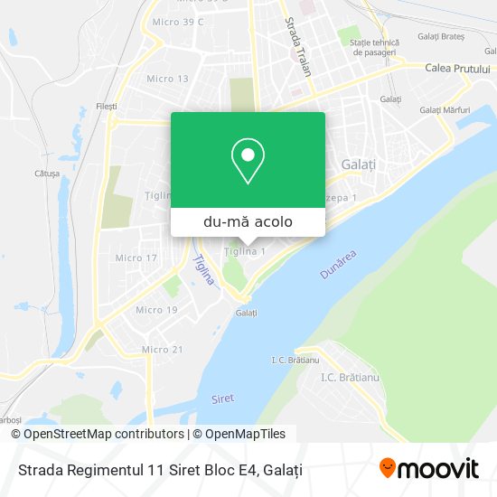 Hartă Strada Regimentul 11 Siret Bloc E4