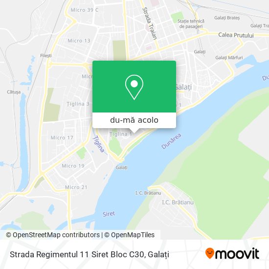 Hartă Strada Regimentul 11 Siret Bloc C30