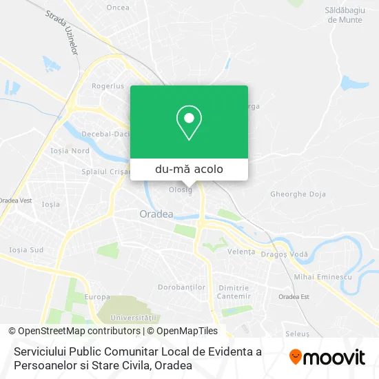 Hartă Serviciului Public Comunitar Local de Evidenta a Persoanelor si Stare Civila