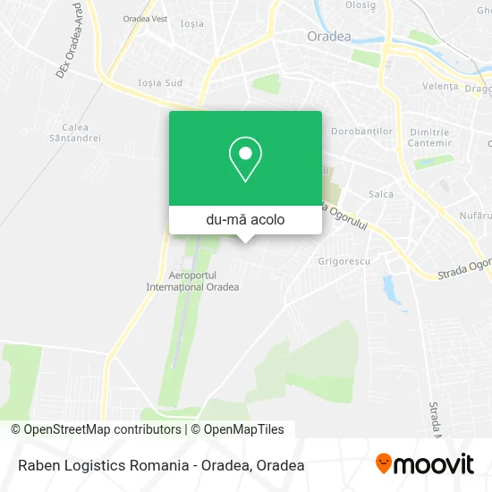 Hartă Raben Logistics Romania - Oradea