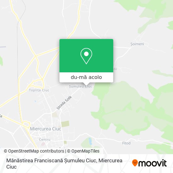 Hartă Mănăstirea Franciscană Șumuleu Ciuc