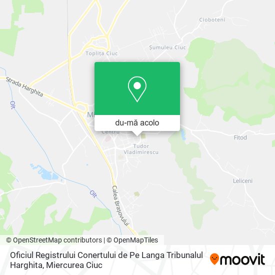 Hartă Oficiul Registrului Conertului de Pe Langa Tribunalul Harghita