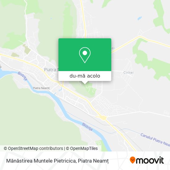 Hartă Mănăstirea Muntele Pietricica