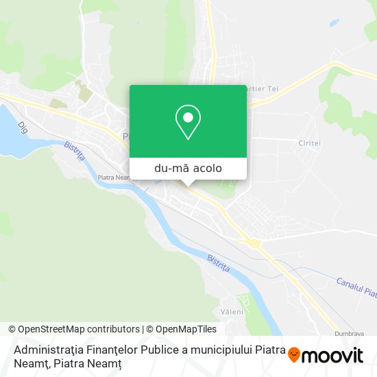 Hartă Administraţia Finanţelor Publice a municipiului Piatra Neamţ