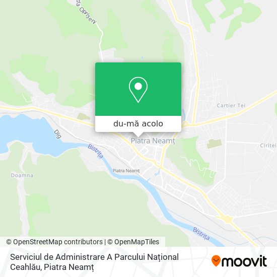 Hartă Serviciul de Administrare A Parcului Național Ceahlău