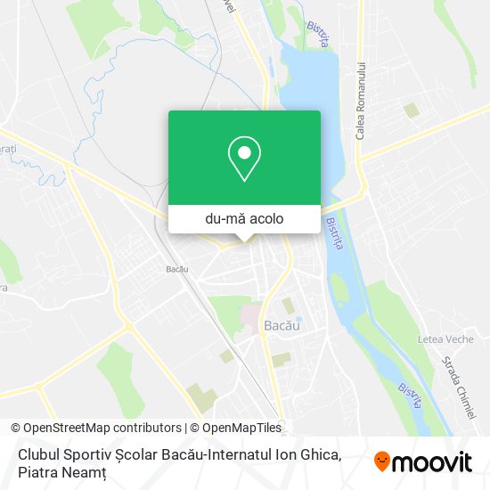 Hartă Clubul Sportiv Școlar Bacău-Internatul Ion Ghica
