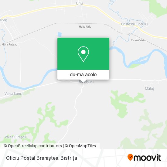 Hartă Oficiu Poștal Braniștea