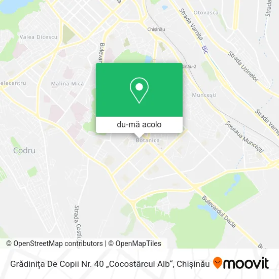 Hartă Grădinița De Copii Nr. 40 „Cocostârcul Alb“