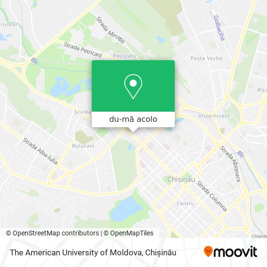 Hartă The American University of Moldova