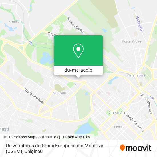 Hartă Universitatea de Studii Europene din Moldova (USEM)