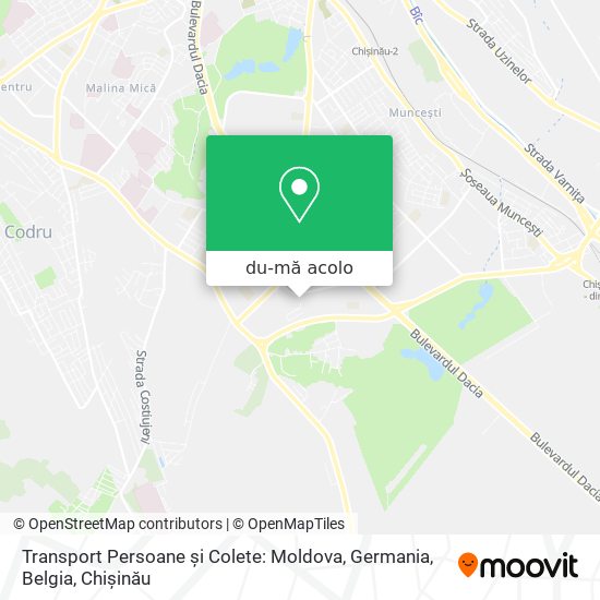 Hartă Transport Persoane şi Colete: Moldova, Germania, Belgia