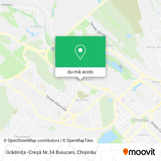 Hartă Grădinița -Creşă Nr.34 Buiucani
