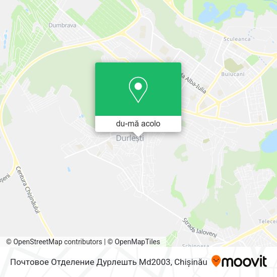Hartă Почтовое Отделение Дурлешть Md2003