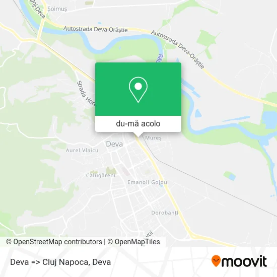 Hartă Deva => Cluj Napoca
